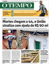Capa do jornal O Tempo 27/01/2020