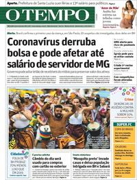 Capa do jornal O Tempo 27/02/2020