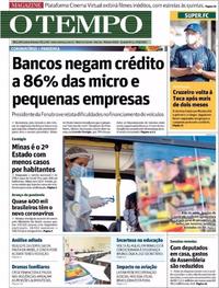Capa do jornal O Tempo 27/05/2020
