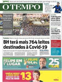 Capa do jornal O Tempo 27/11/2020