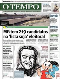 Capa do jornal O Tempo 28/10/2020