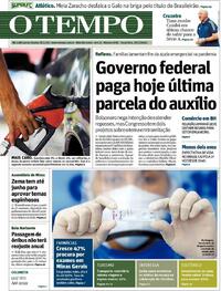 Capa do jornal O Tempo 29/12/2020