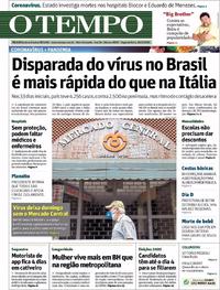 Capa do jornal O Tempo 30/03/2020
