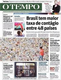 Capa do jornal O Tempo 30/04/2020