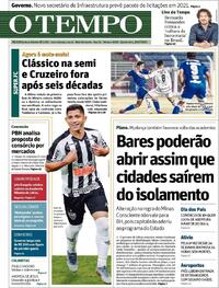 Capa do jornal O Tempo 30/07/2020