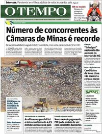 Capa do jornal O Tempo 30/09/2020