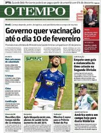 Capa do jornal O Tempo 30/12/2020