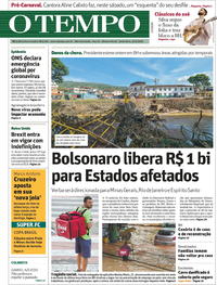 Capa do jornal O Tempo 31/01/2020