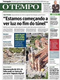 Capa do jornal O Tempo 31/07/2020