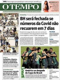 Capa do jornal O Tempo 31/12/2020