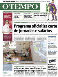 Capa do jornal O Tempo 01/07/2021