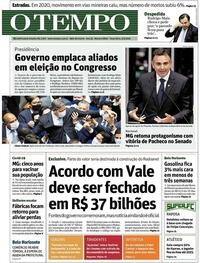 Capa do jornal O Tempo 02/02/2021