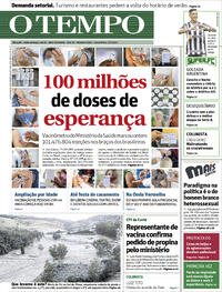 Capa do jornal O Tempo 02/07/2021