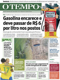 Capa do jornal O Tempo 06/07/2021