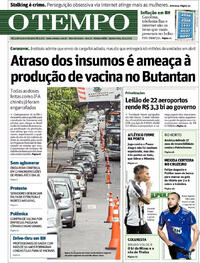 Capa do jornal O Tempo 08/04/2021
