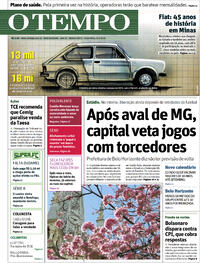 Capa do jornal O Tempo 09/07/2021