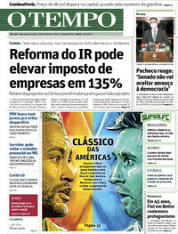 Capa do jornal O Tempo 10/07/2021
