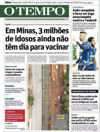 Capa do jornal O Tempo 13/02/2021