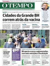 Capa do jornal O Tempo 13/03/2021