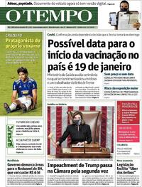 Capa do jornal O Tempo 14/01/2021
