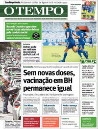Capa do jornal O Tempo 15/03/2021