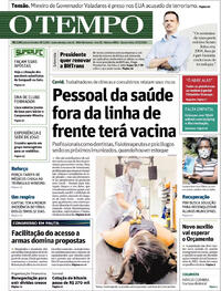 Capa do jornal O Tempo 17/02/2021