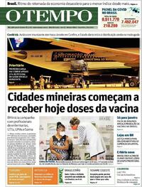 Capa do jornal O Tempo 19/01/2021