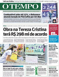Capa do jornal O Tempo 19/02/2021