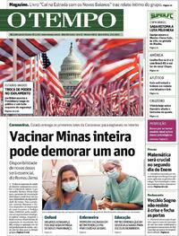 Capa do jornal O Tempo 20/01/2021
