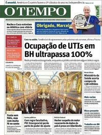 Capa do jornal O Tempo 20/03/2021