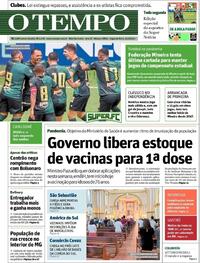 Capa do jornal O Tempo 22/03/2021