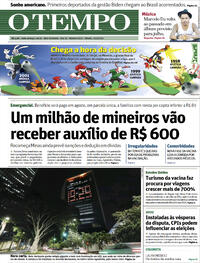 Capa do jornal O Tempo 22/05/2021