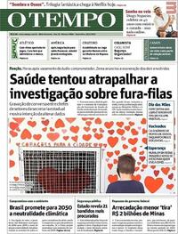 Capa do jornal O Tempo 23/04/2021