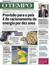 Capa do jornal O Tempo 24/06/2021