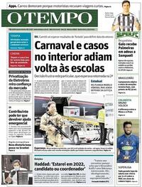 Capa do jornal O Tempo 25/02/2021