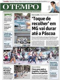 Capa do jornal O Tempo 25/03/2021