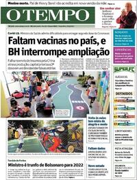 Capa do jornal O Tempo 27/04/2021