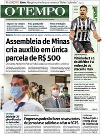 Capa do jornal O Tempo 28/04/2021