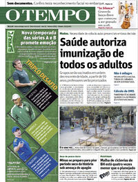 Capa do jornal O Tempo 29/05/2021