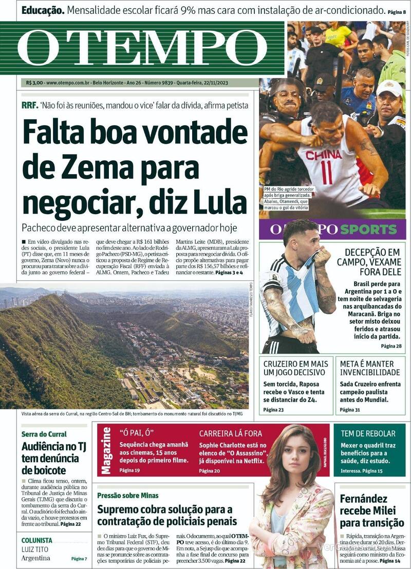 Capa Jornal O Jogo - 28 novembro 2023 