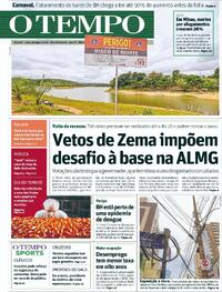 Capa do jornal O Tempo 01/02/2024
