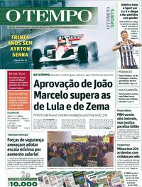 Capa do jornal O Tempo 01/05/2024