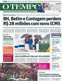 Capa do jornal O Tempo 08/02/2024
