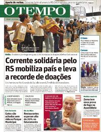 Capa do jornal O Tempo 10/05/2024