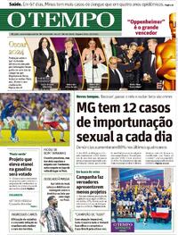 Capa do jornal O Tempo 11/03/2024