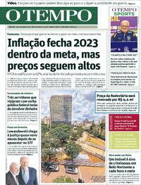 Capa do jornal O Tempo 12/01/2024