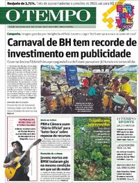 Capa do jornal O Tempo 13/01/2024