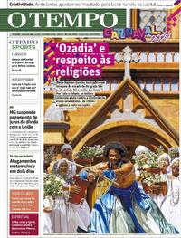 Capa do jornal O Tempo 13/02/2024