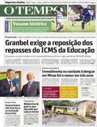 Capa do jornal O Tempo 22/02/2024