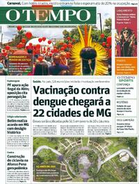 Capa do jornal O Tempo 26/01/2024